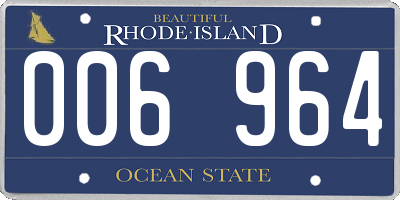 RI license plate 006964
