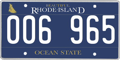 RI license plate 006965