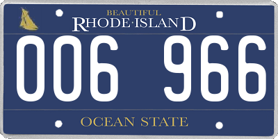 RI license plate 006966