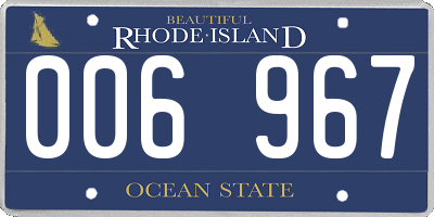 RI license plate 006967