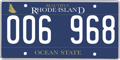RI license plate 006968