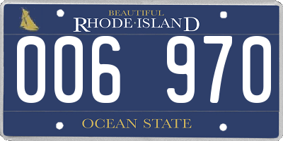 RI license plate 006970