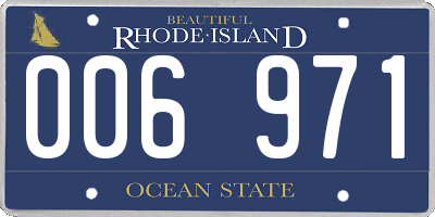 RI license plate 006971