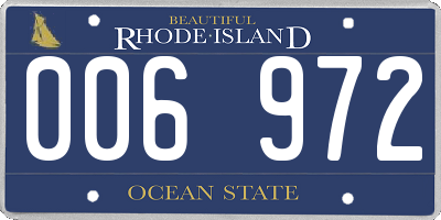 RI license plate 006972