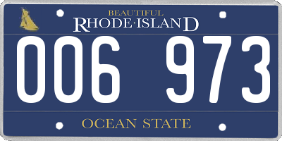 RI license plate 006973