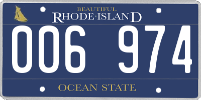 RI license plate 006974