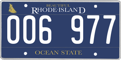 RI license plate 006977