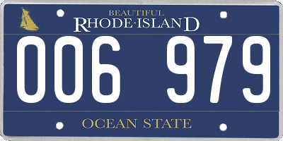RI license plate 006979