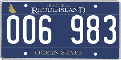 RI license plate 006983