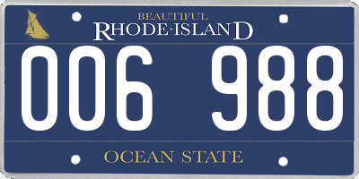 RI license plate 006988