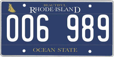 RI license plate 006989