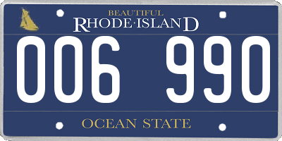 RI license plate 006990