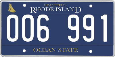 RI license plate 006991