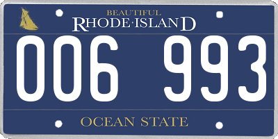 RI license plate 006993