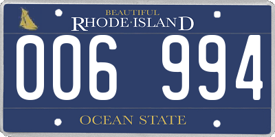 RI license plate 006994