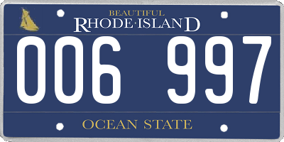 RI license plate 006997