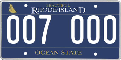 RI license plate 007000