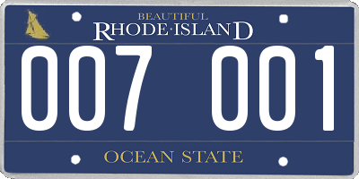 RI license plate 007001