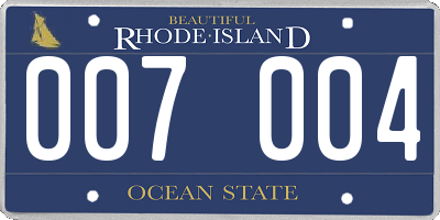 RI license plate 007004