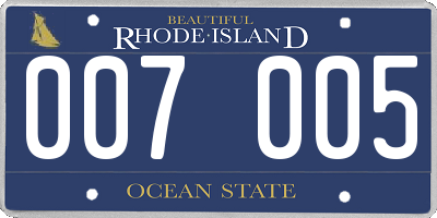 RI license plate 007005