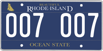 RI license plate 007007