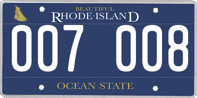 RI license plate 007008