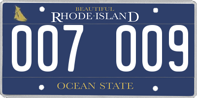 RI license plate 007009