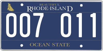 RI license plate 007011