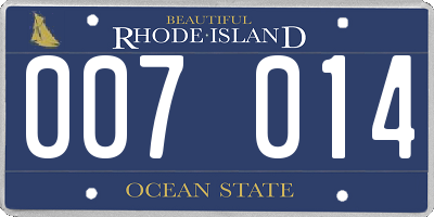 RI license plate 007014