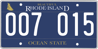 RI license plate 007015
