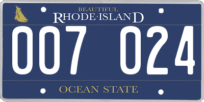 RI license plate 007024