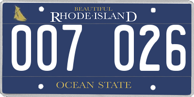 RI license plate 007026