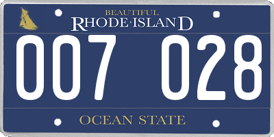 RI license plate 007028