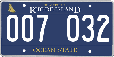 RI license plate 007032