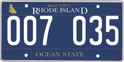 RI license plate 007035