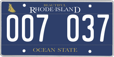 RI license plate 007037