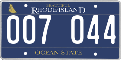 RI license plate 007044