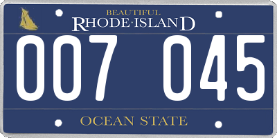 RI license plate 007045
