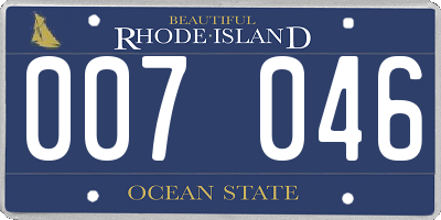 RI license plate 007046