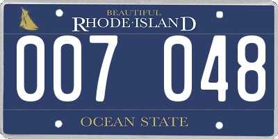 RI license plate 007048