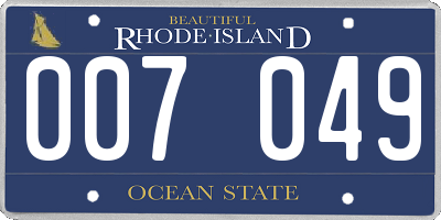 RI license plate 007049