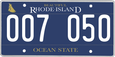 RI license plate 007050