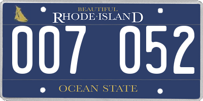 RI license plate 007052