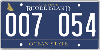 RI license plate 007054