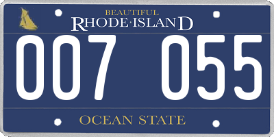 RI license plate 007055