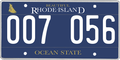 RI license plate 007056