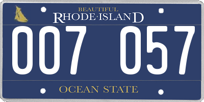 RI license plate 007057