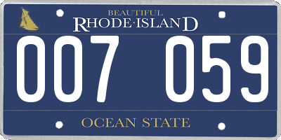RI license plate 007059