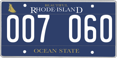 RI license plate 007060