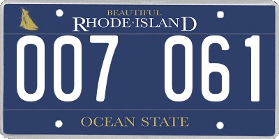 RI license plate 007061